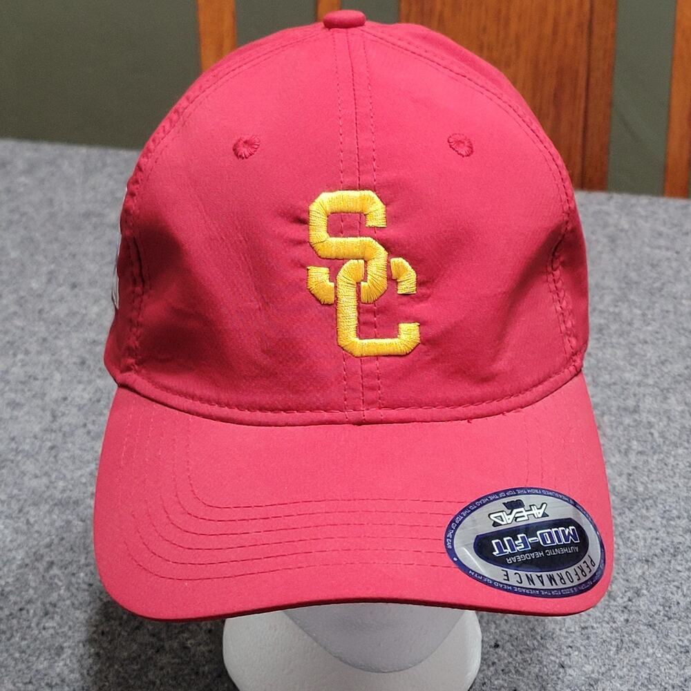 USC Trojans Hat Baseball Cap Mens Cardinal Gold Mid Fit San Diego Holiday Bowl